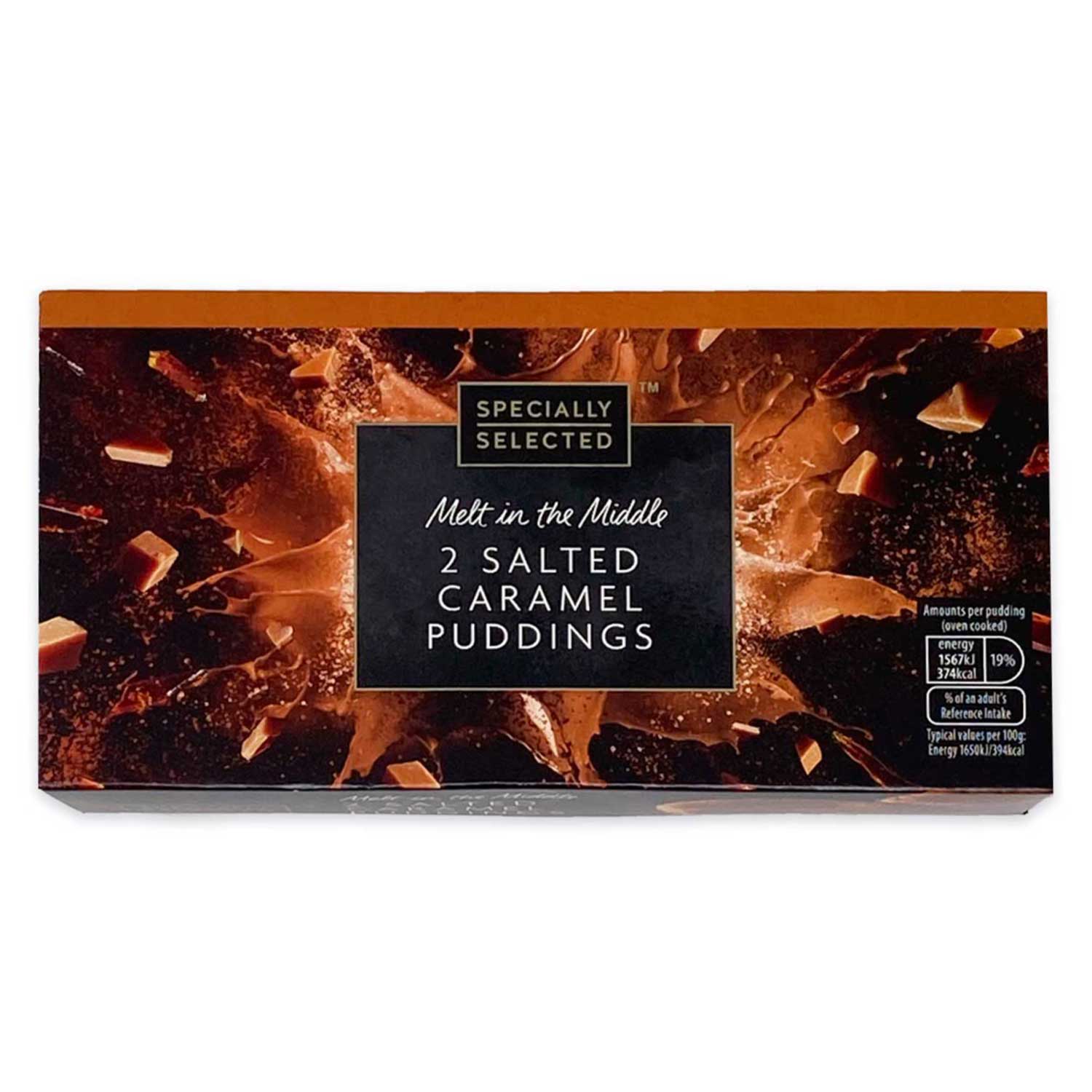 Specially Selected 2 Melt In The Middle Salted Caramel Puddings 190g